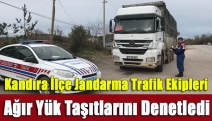 Kandıra Jandarma ağır yük taşıtlarını denetledi