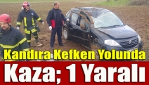 Kandıra Kefken yolunda kaza; 1 yaralı