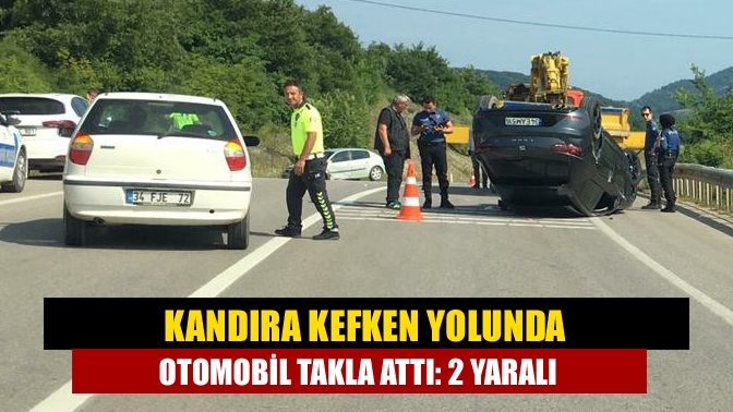 Kandıra Kefken yolunda otomobil takla attı: 2 yaralı