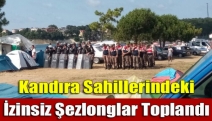 Kandıra sahillerindeki izinsiz şezlonglar toplandı