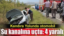 Kandıra Yolunda otomobil su kanalına uçtu: 4 yaralı