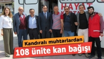 Kandıralı muhtarlardan 108 ünite kan bağışı