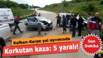 Kefken-Kerpe yol ayrımında korkutan kaz: 5 yaralı!