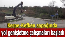 Kerpe-Kefken sapağında yol genişletme çalışmaları başladı