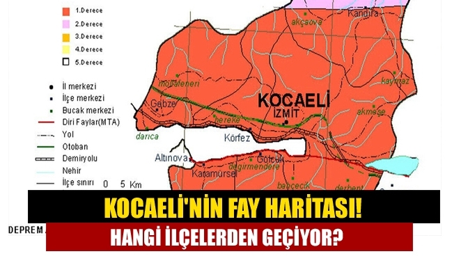 Kocaeli'nin fay haritası! Hangi ilçelerden geçiyor?