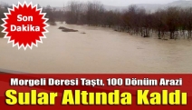 Morgeli Deresi taştı, 100 dönüm arazi sular altında kaldı