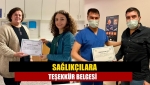 Sağlıkçılara teşekkür belgesi