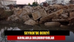 Seyrek'de Dereyi kayalarla dolduruyorlar