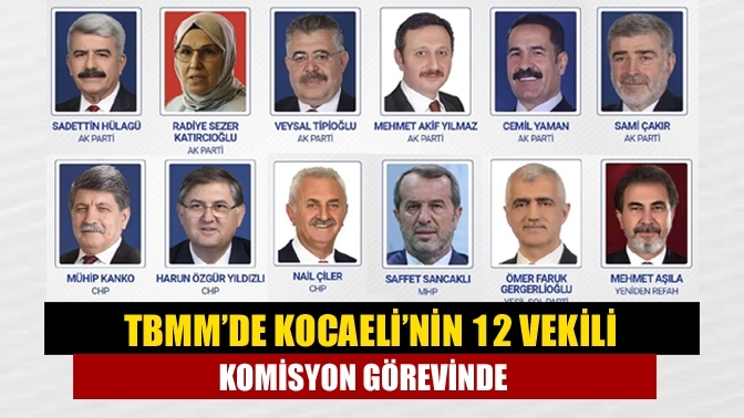 TBMM’de Kocaeli’nin 12 vekili komisyon görevinde