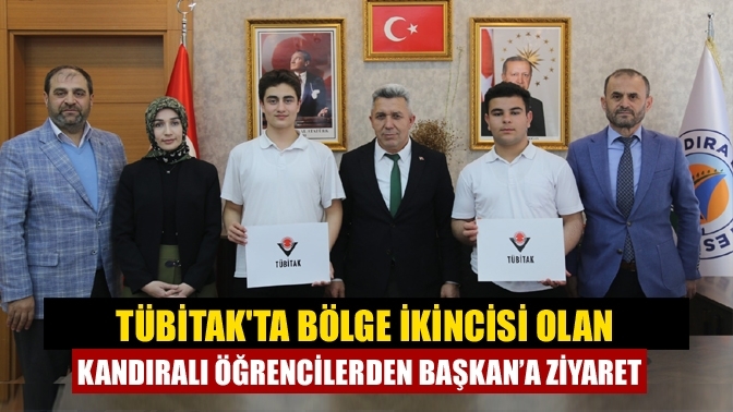 TÜBİTAK'ta Bölge İkincisi Olan Kandıralı Öğrencilerden Başkan’a Ziyaret