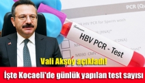Vali Aksoy açıkladı! İşte Kocaeli'de günlük yapılan test sayısı