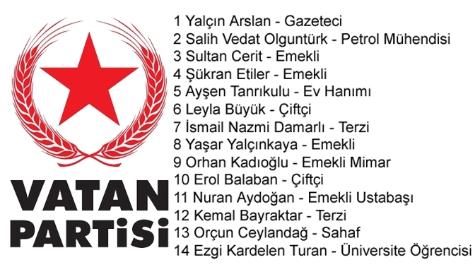 Vatan Partisi Kocaeli Milletvekili adayları