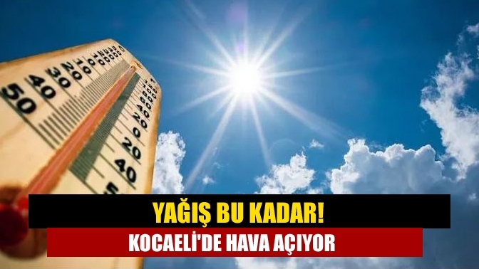 Yağış bu kadar! Kocaeli'de hava açıyor