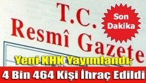 Yeni KHK yayımlandı; 4 bin 464 kişi ihraç edildi