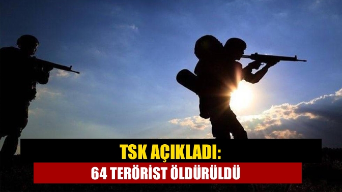 TSK açıkladı: 64 terörist öldürüldü