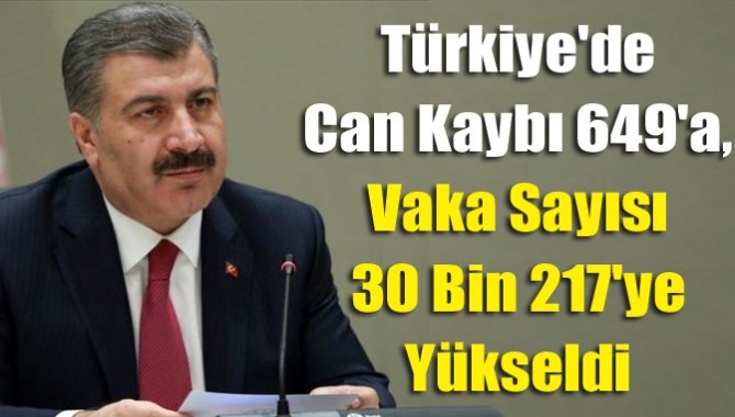 Türkiye'de can kaybı 649'a, vaka sayısı 30 bin 217'ye yükseldi