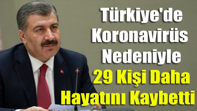 Türkiye'de koronavirüs nedeniyle 29 kişi daha hayatını kaybetti