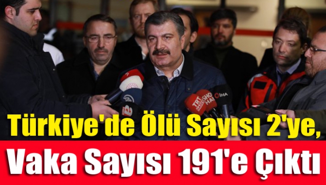 Türkiye'de ölü sayısı 2'ye, vaka sayısı 191'e çıktı