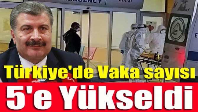 Türkiye'de Vaka sayısı 5'e yükseldi