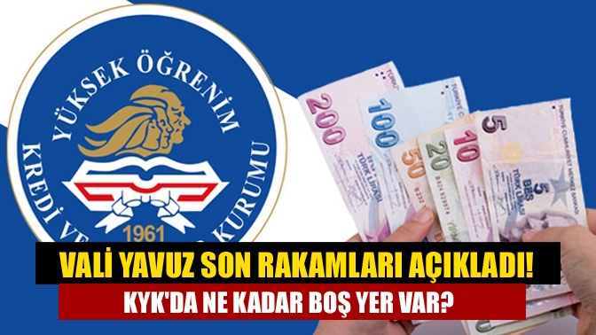 Vali Yavuz son rakamları açıkladı! KYKda ne kadar boş yer var?