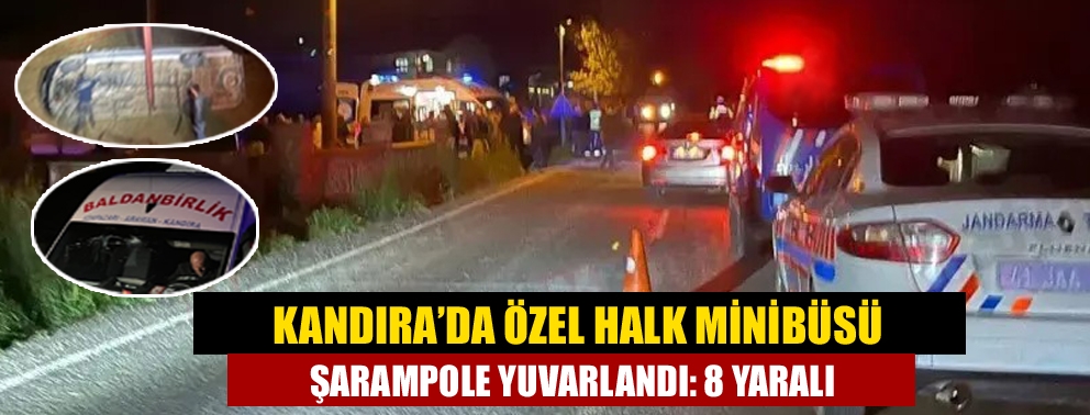 Kandıra?da özel halk minibüsü Şarampole Yuvarlandı: 8 Yaralı
